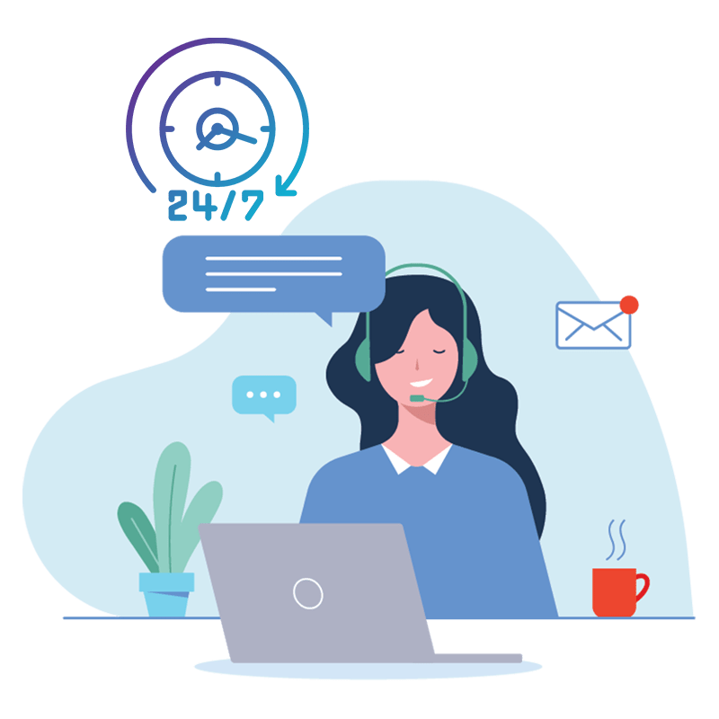پشتیبانی 24 ساعته و 7 روز هفته